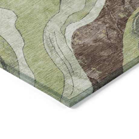 Addison Chantille ACN2219 Abstract Machine Made Transitional Aloe Rug