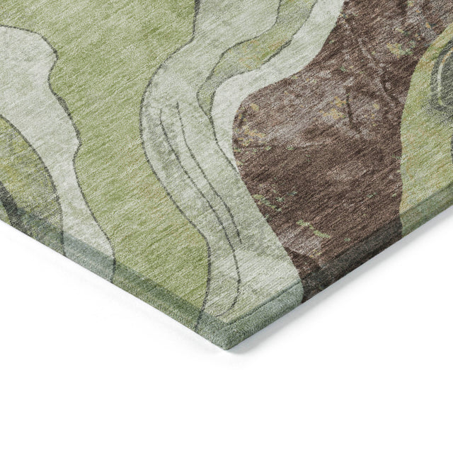 Addison Chantille ACN2219 Abstract Machine Made Transitional Aloe Rug