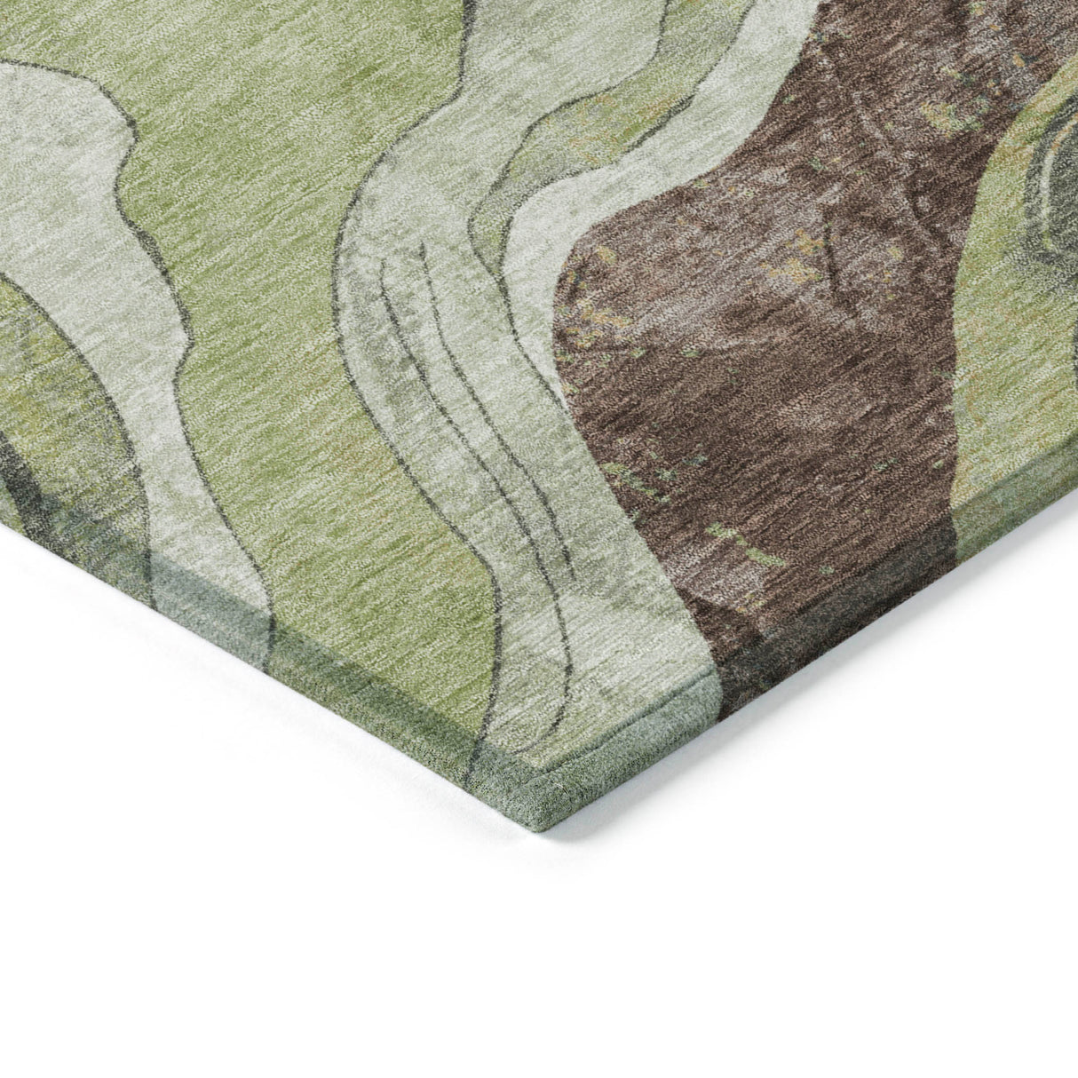Addison Chantille ACN2219 Abstract Machine Made Transitional Aloe Rug