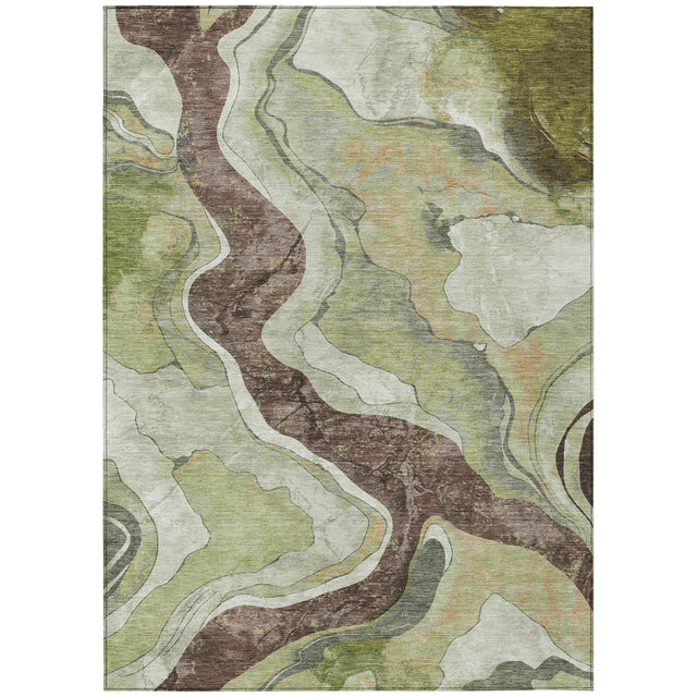 Addison Chantille ACN2219 Abstract Machine Made Transitional Aloe Rug