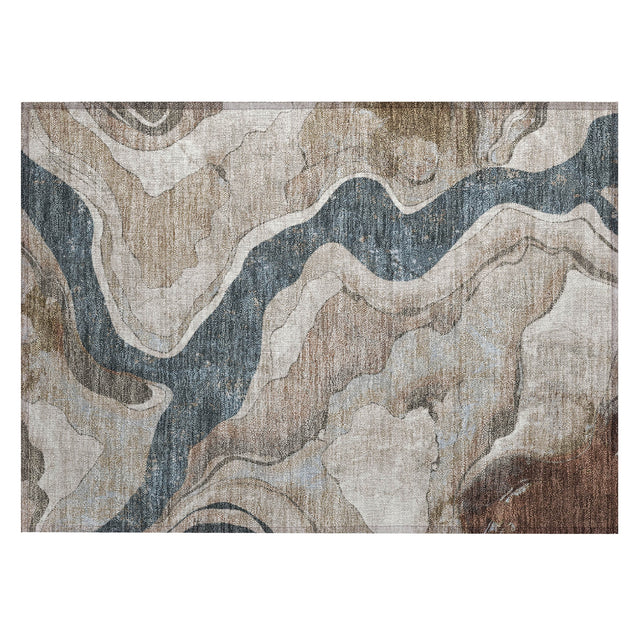 Addison Chantille ACN2219 Abstract Machine Made Transitional Beige Rug
