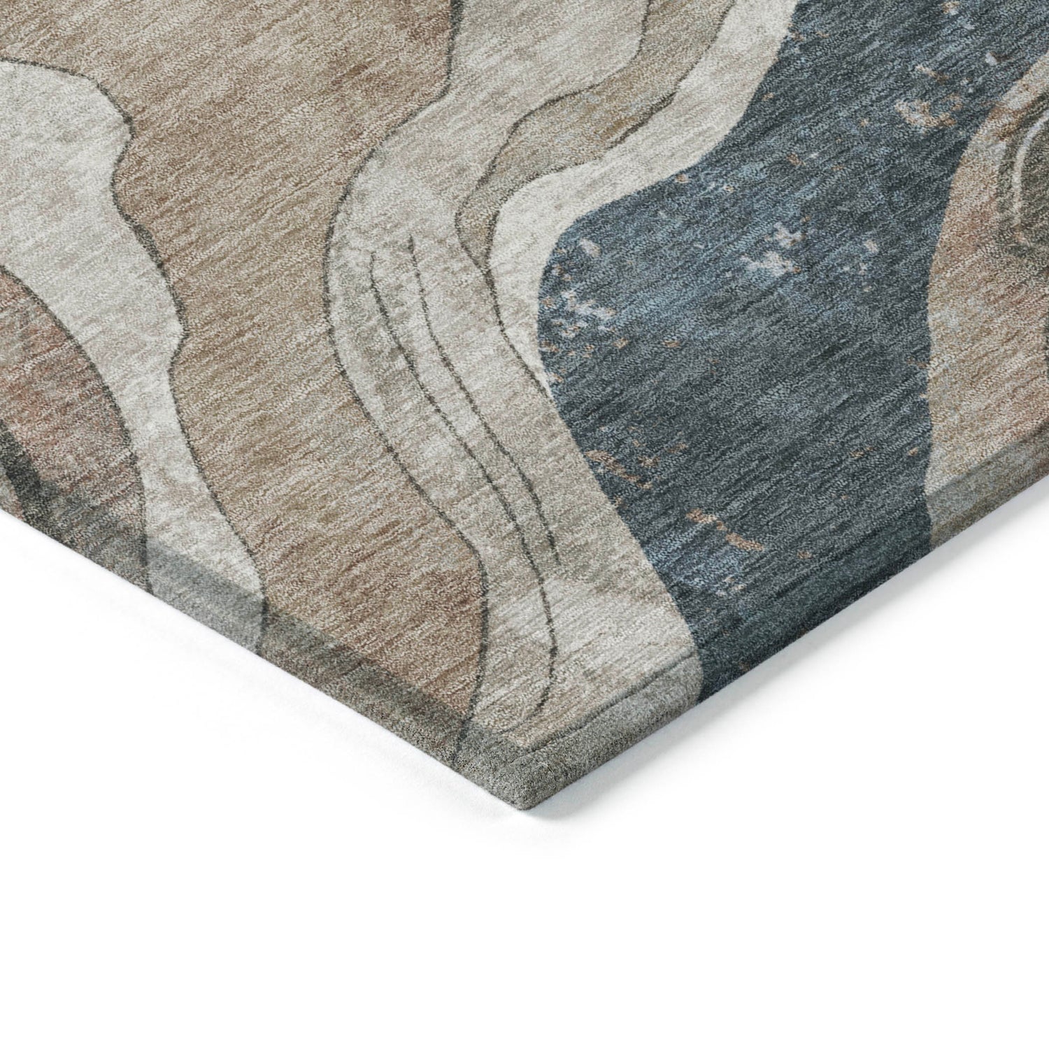 Addison Chantille ACN2219 Abstract Machine Made Transitional Beige Rug