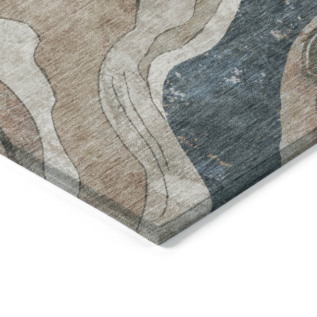 Addison Chantille ACN2219 Abstract Machine Made Transitional Beige Rug