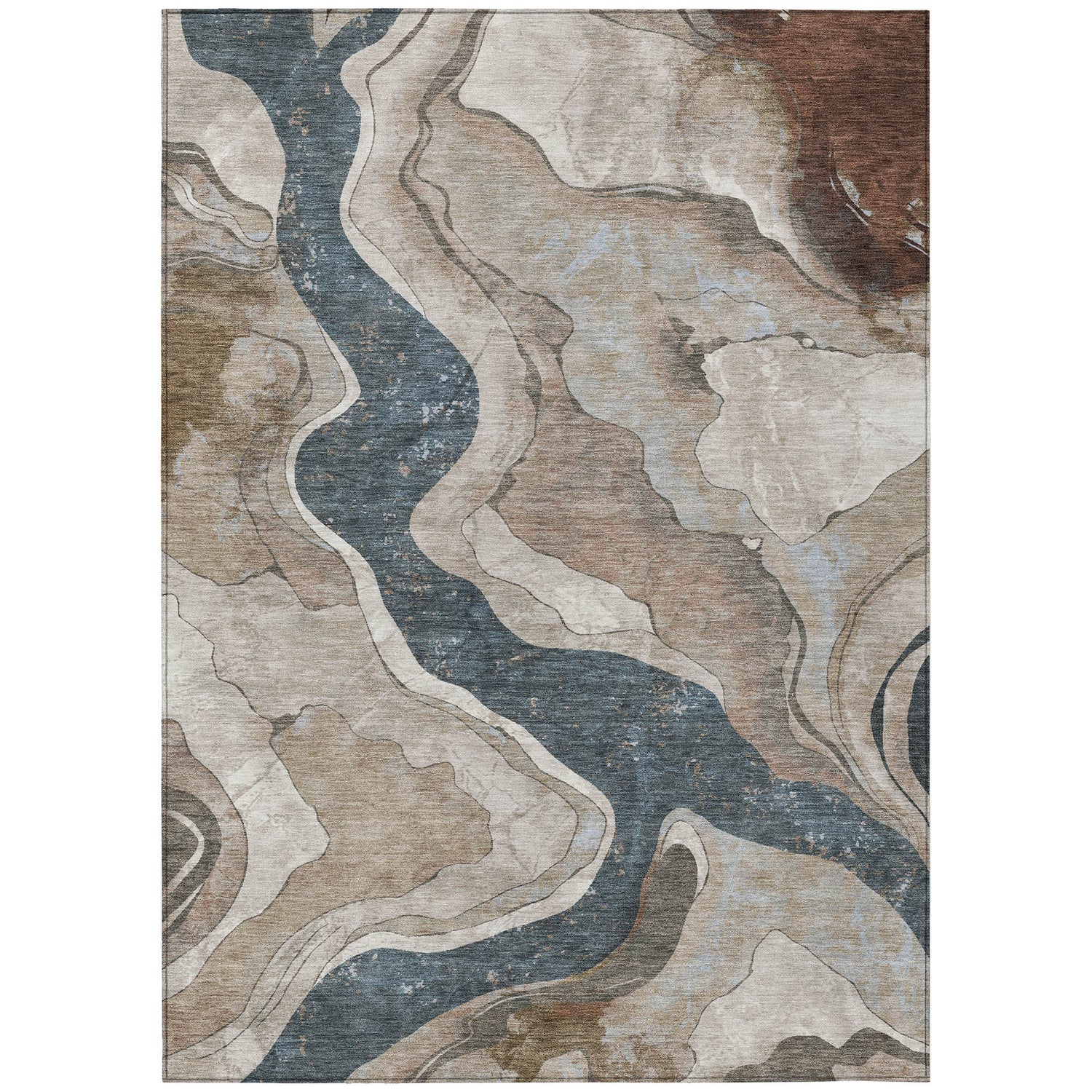 Addison Chantille ACN2219 Abstract Machine Made Transitional Beige Rug