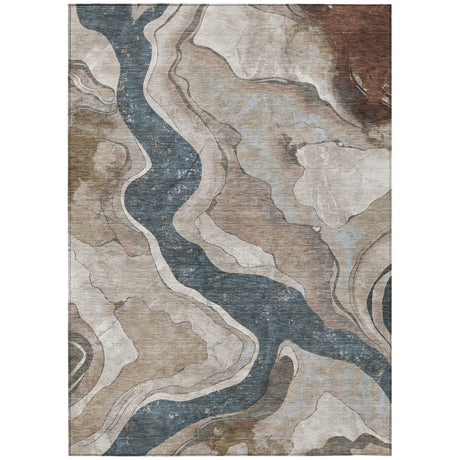 Addison Chantille ACN2219 Abstract Machine Made Transitional Beige Rug