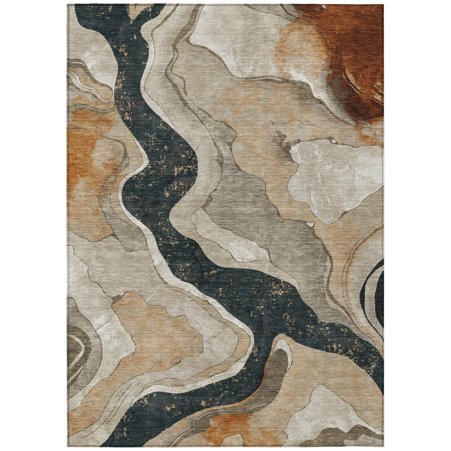 Addison Chantille ACN2219 Abstract Machine Made Transitional Putty Rug