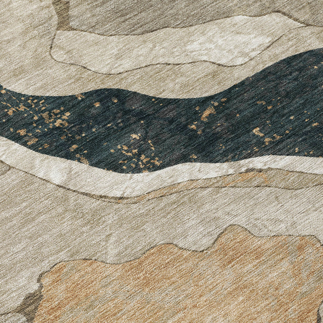 Addison Chantille ACN2219 Abstract Machine Made Transitional Putty Rug