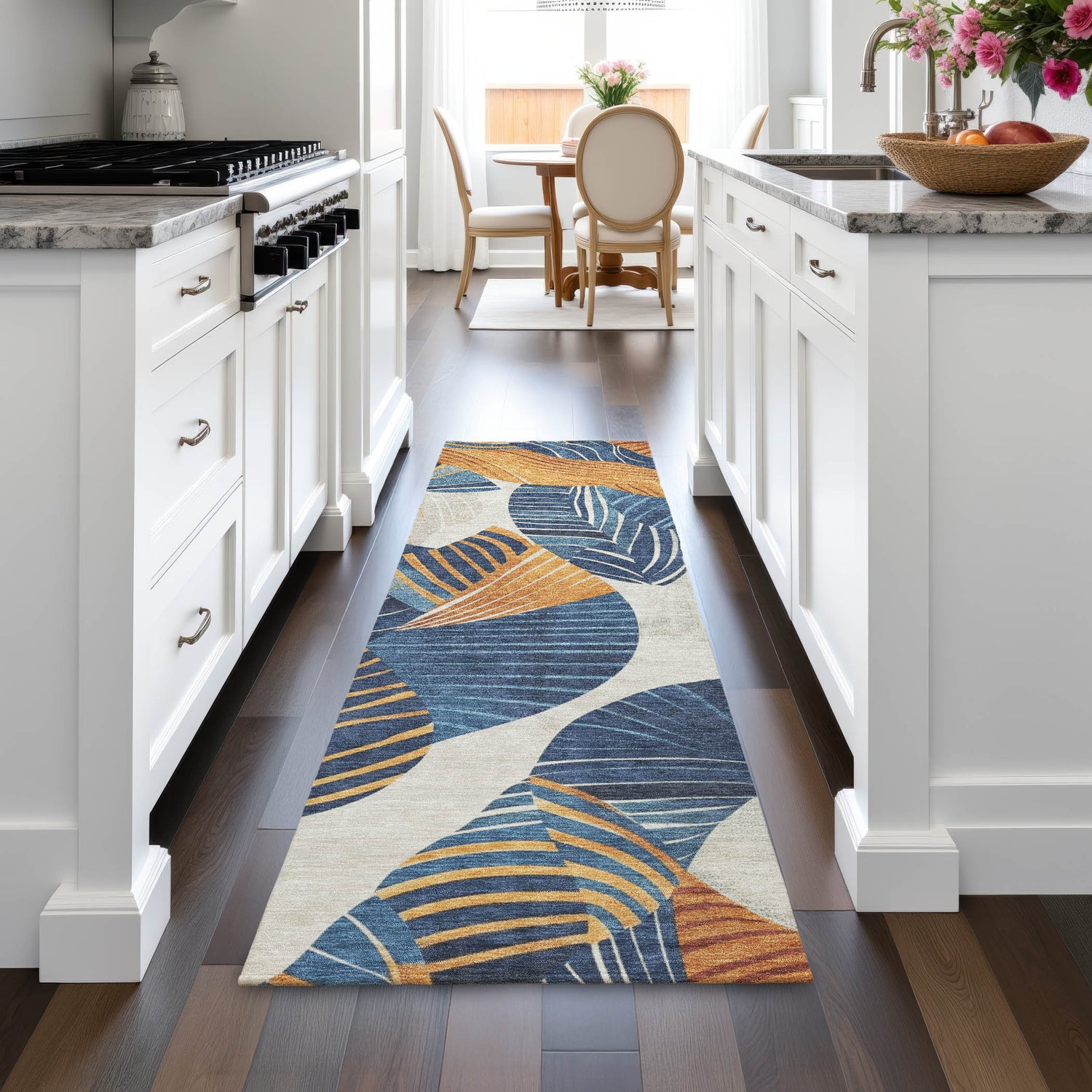 Addison Chantille ACN2220 Floral Machine Made Transitional Navy Rug