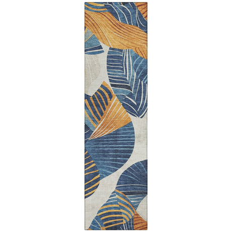 Addison Chantille ACN2220 Floral Machine Made Transitional Navy Rug