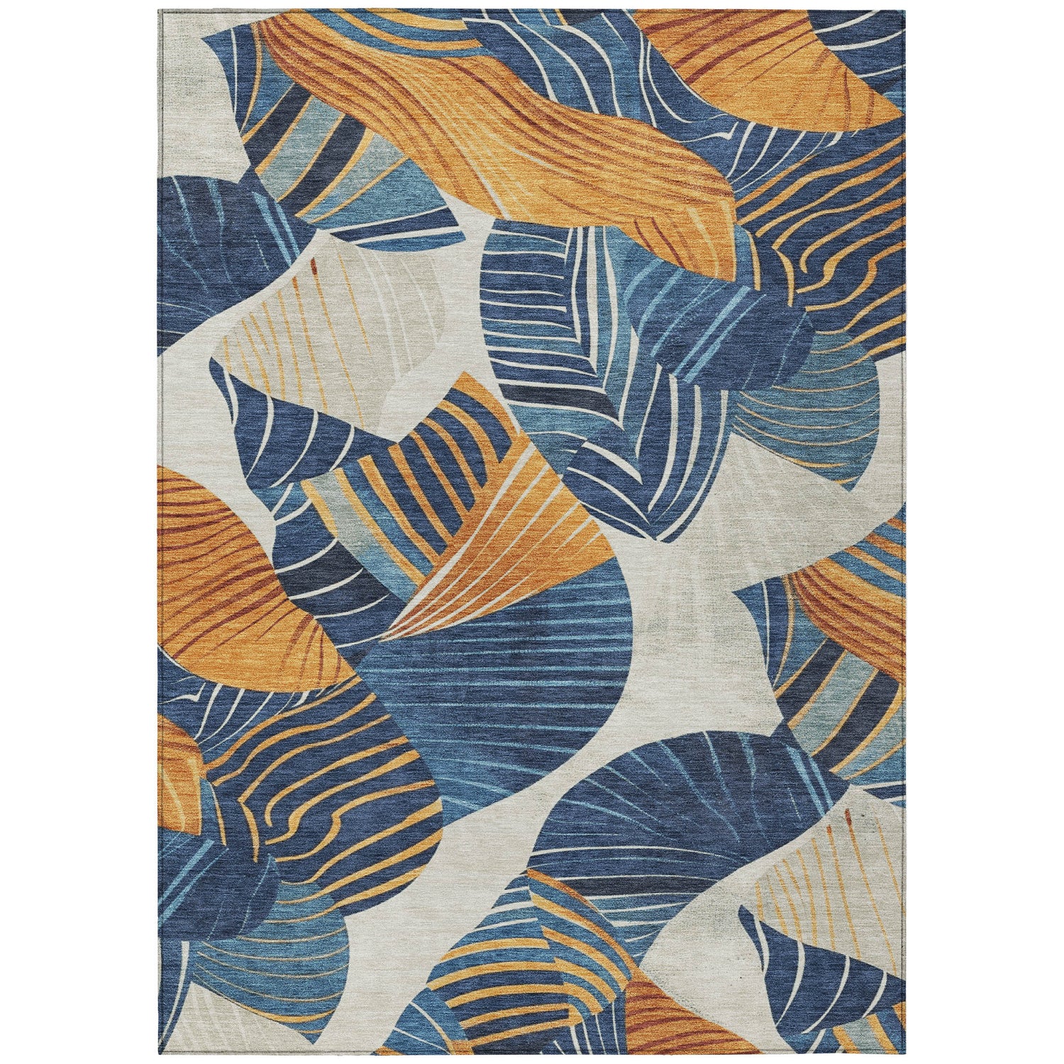 Addison Chantille ACN2220 Floral Machine Made Transitional Navy Rug