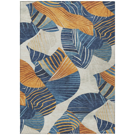 Addison Chantille ACN2220 Floral Machine Made Transitional Navy Rug