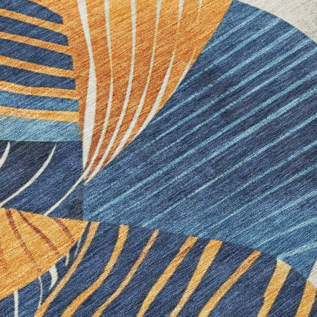 Addison Chantille ACN2220 Floral Machine Made Transitional Navy Rug