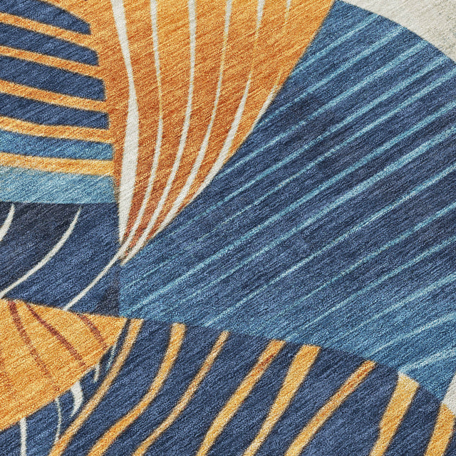 Addison Chantille ACN2220 Floral Machine Made Transitional Navy Rug