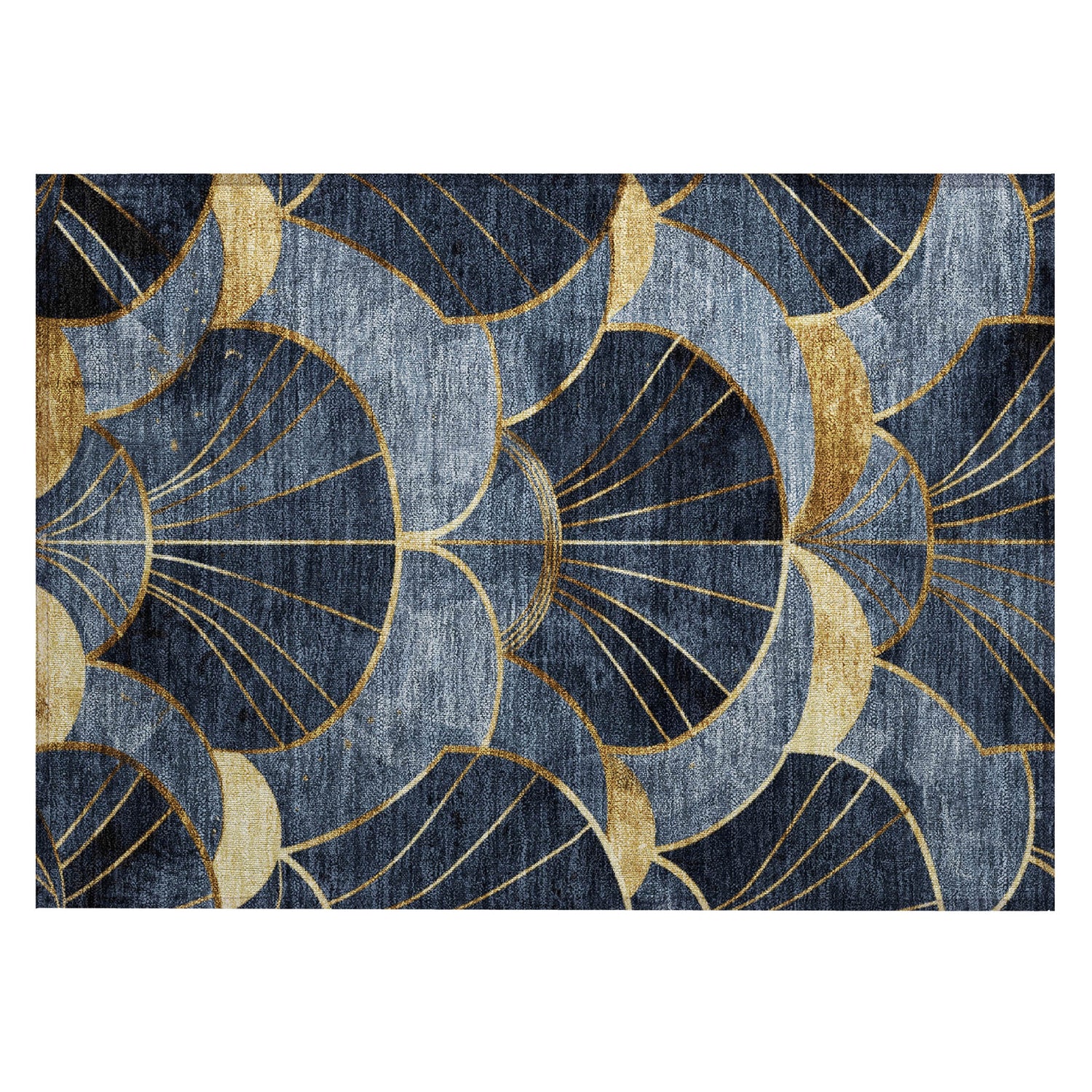 Addison Chantille ACN2221 Floral Machine Made Transitional Navy Rug