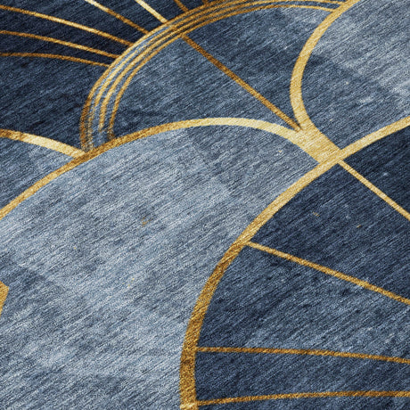 Addison Chantille ACN2221 Floral Machine Made Transitional Navy Rug