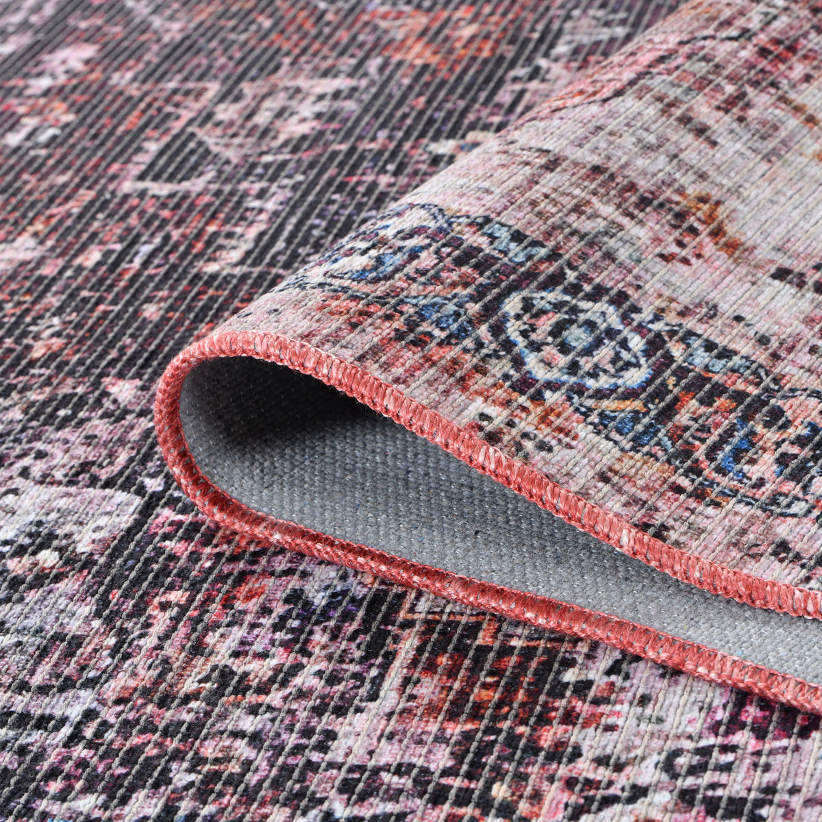 Amer Alaska ALA-1 Beige / Red area rug - rolled view
