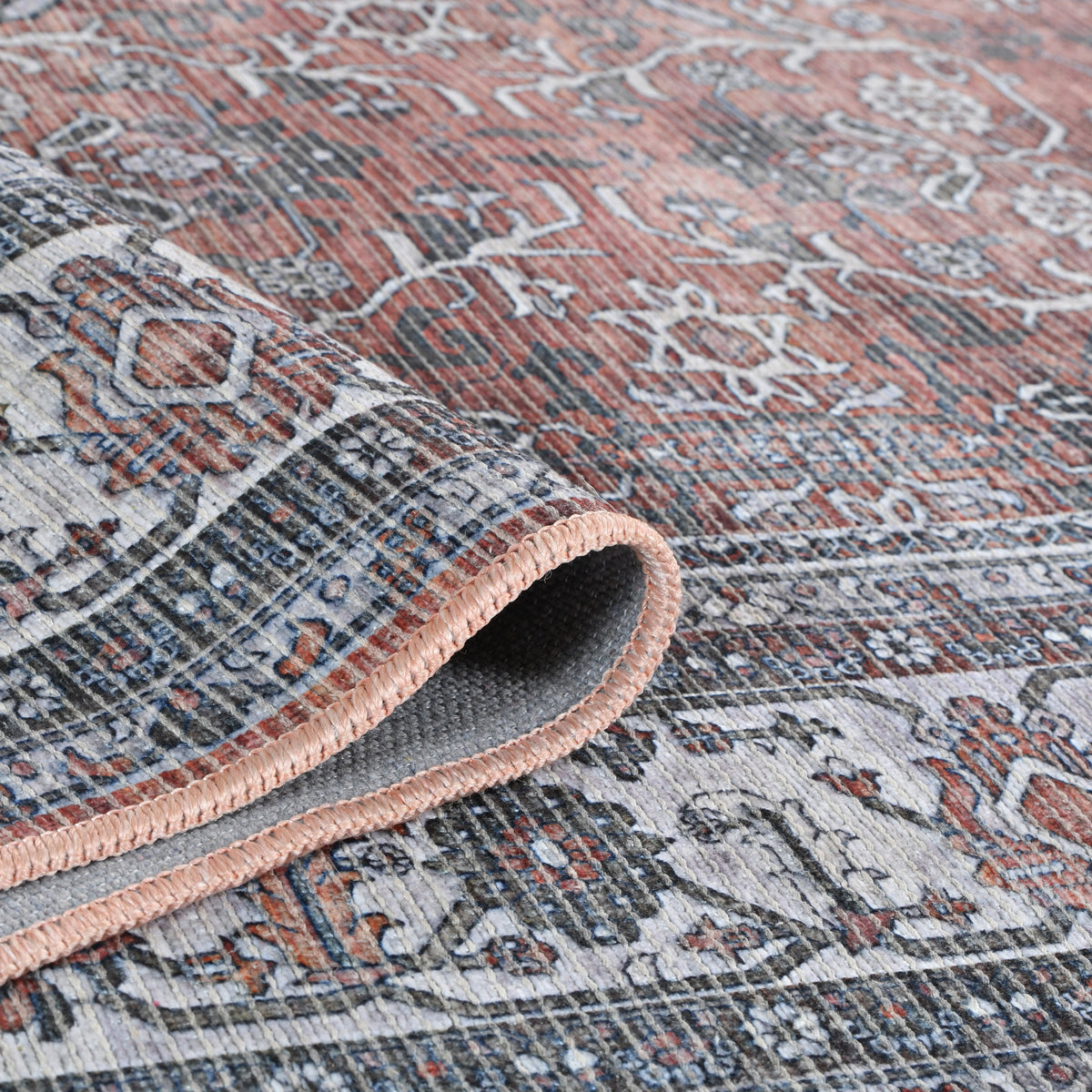 Amer Alaska ALA-4 Terra / Gray area rug - rolled view