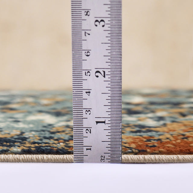 Amer Allure Contemporary Power-Loom Beige/Rust Area Rug