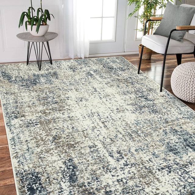 Amer Allure Contemporary Power-Loom Gray Blue Area Rug
