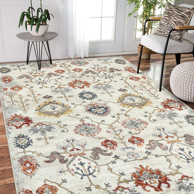 Amer Allure Classic Oriental Power-Loom Beige Area Rug