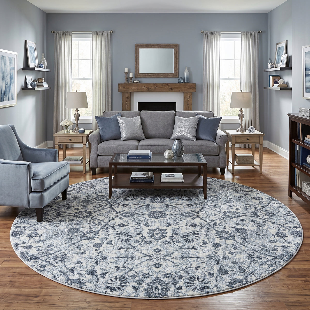Amer Alexandria ALX-24 Light Blue area rug - lifestyle view