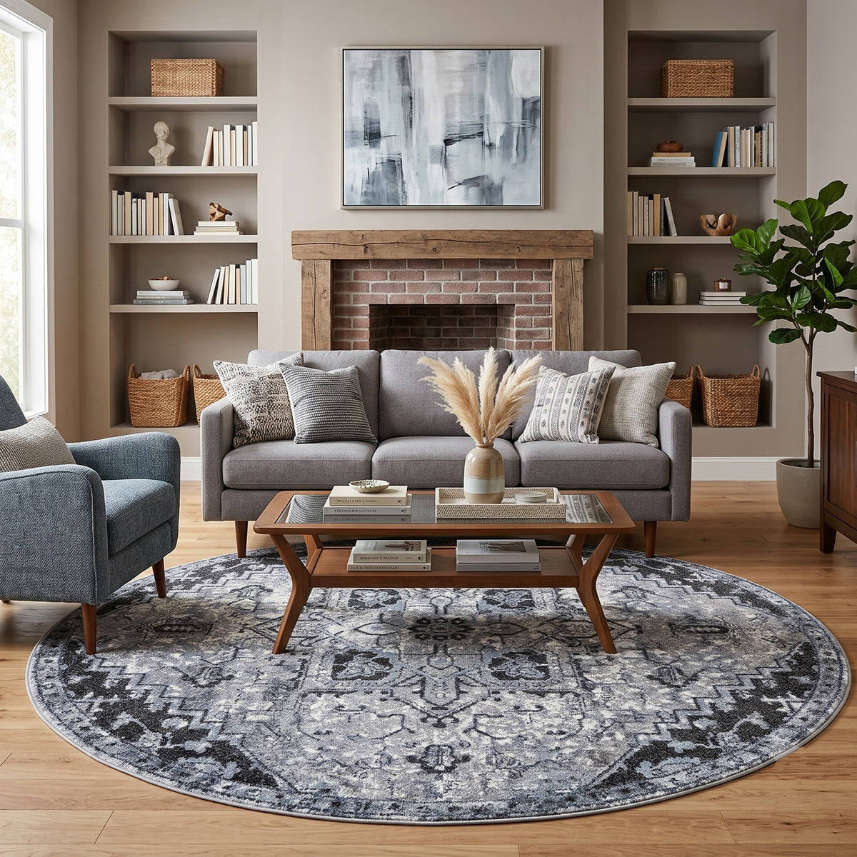Amer Alexandria ALX-49 Ivory / Gray area rug - lifestyle view