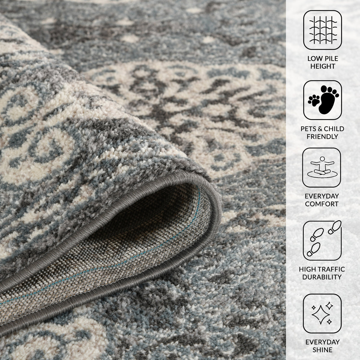 Amer Alexandria ALX-10 Steel Blue area rug - infographic view