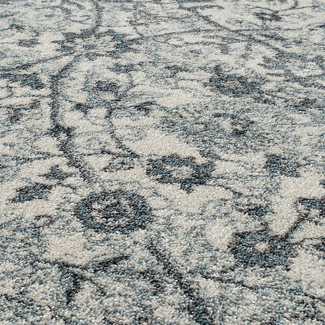 Amer Alexandria Classic Floral Power-Loom Light Blue Area Rug