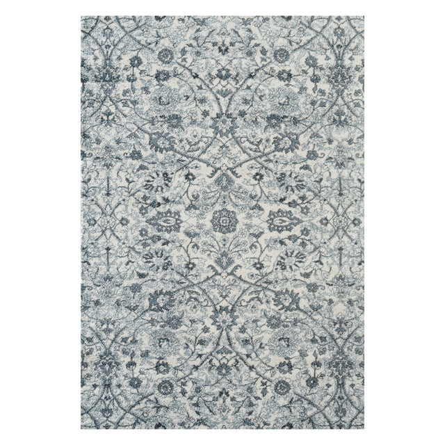 Amer Alexandria Classic Floral Power-Loom Light Blue Area Rug