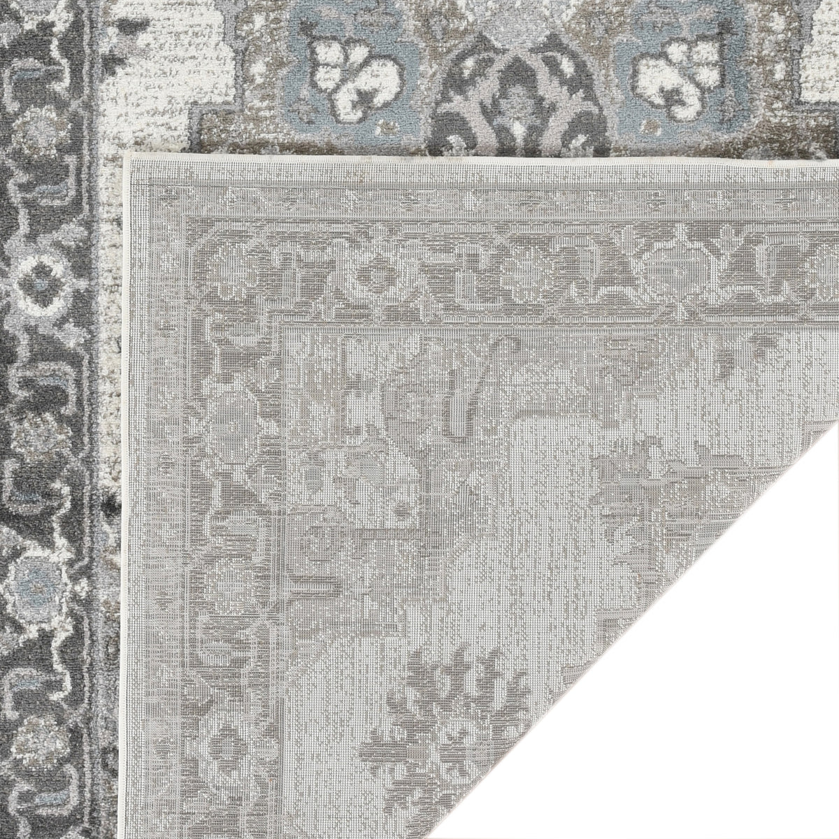 Amer Alexandria ALX-51 Ivory / Stone Gray area rug - back view