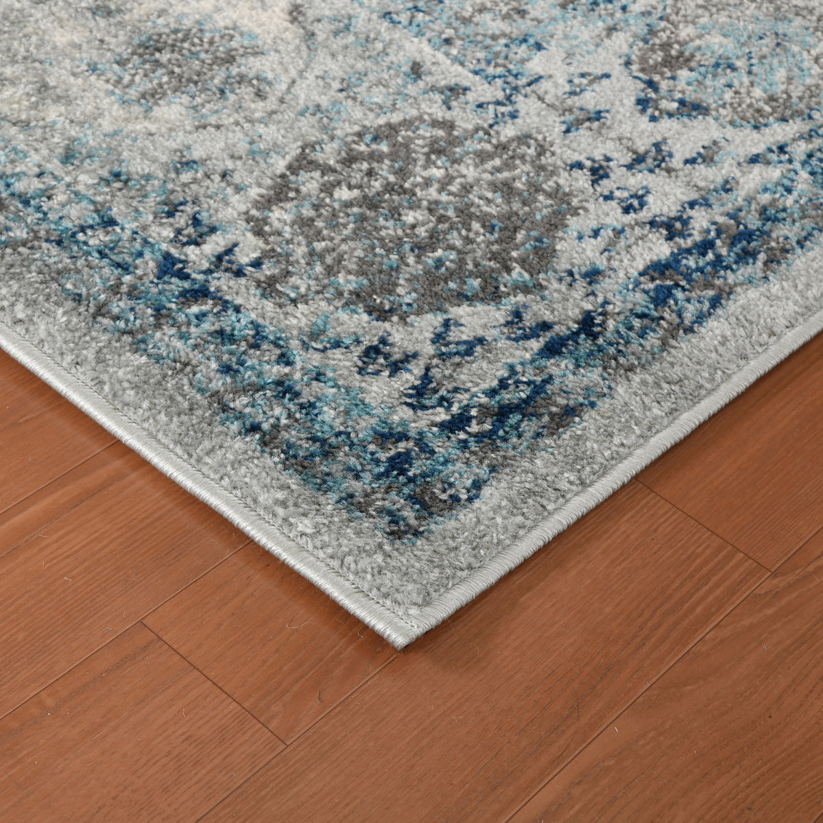 Amer Alexandria ALX-83 Gray / Sea Blue area rug - corner view