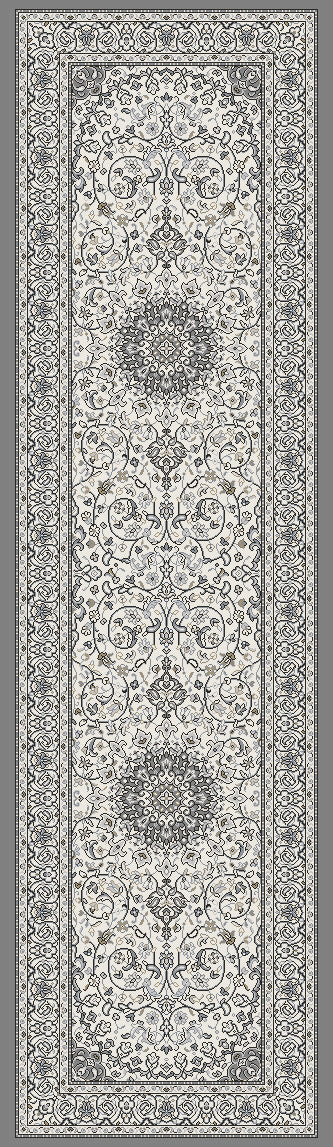 Dynamic Rugs Ancient Garden 57119 Cream / Grey Rugs - runner view