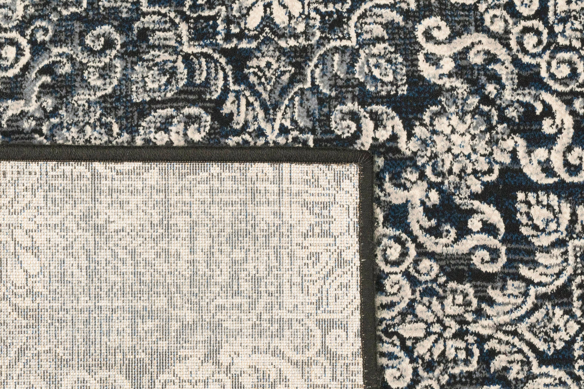 Dynamic Rugs Ancient Garden 57162 Steel Blue Rugs - corner detail