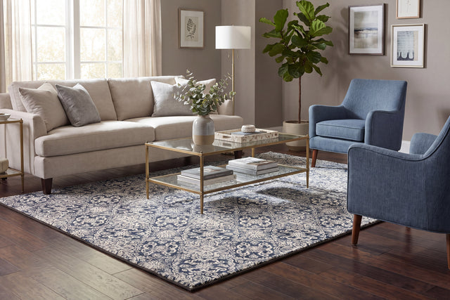 Dynamic Rugs Ancient Garden 57162 Steel Blue Rugs - room scene