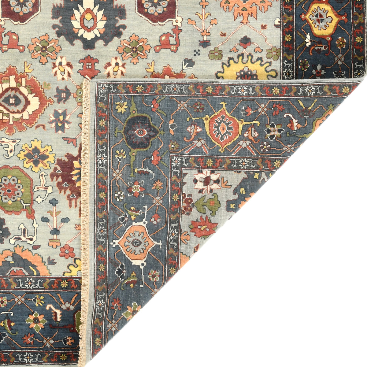Amer Antiquity ANQ-15 Sky Blue / Denim area rug - back view