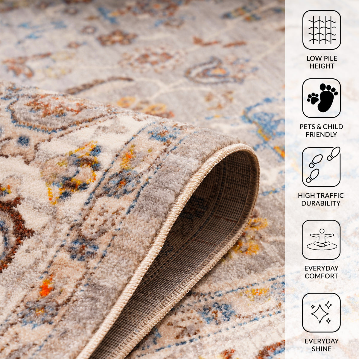 Amer Arcadia ARC-2 Gray / Ivory area rug - infographic view