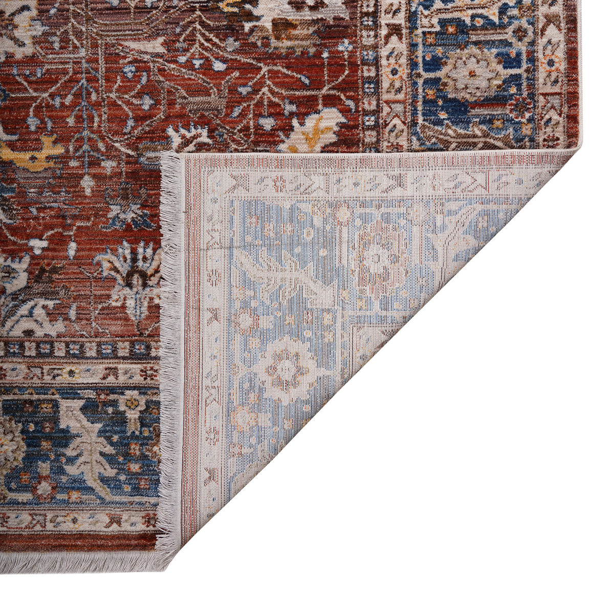 Amer Arcadia ARC-3 Red / Navy area rug - back view