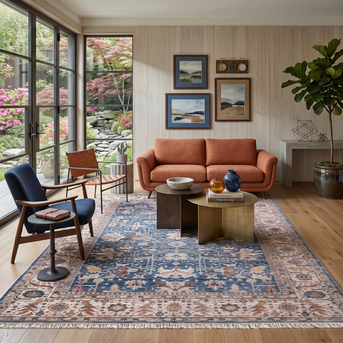 Amer Arcadia ARC-5 Navy Blue / Ivory area rug - lifestyle view