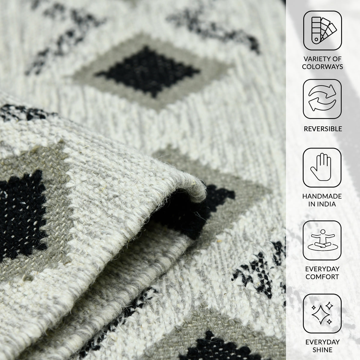 Amer Artifacts ARI-4 Ivory area rug - infographic view