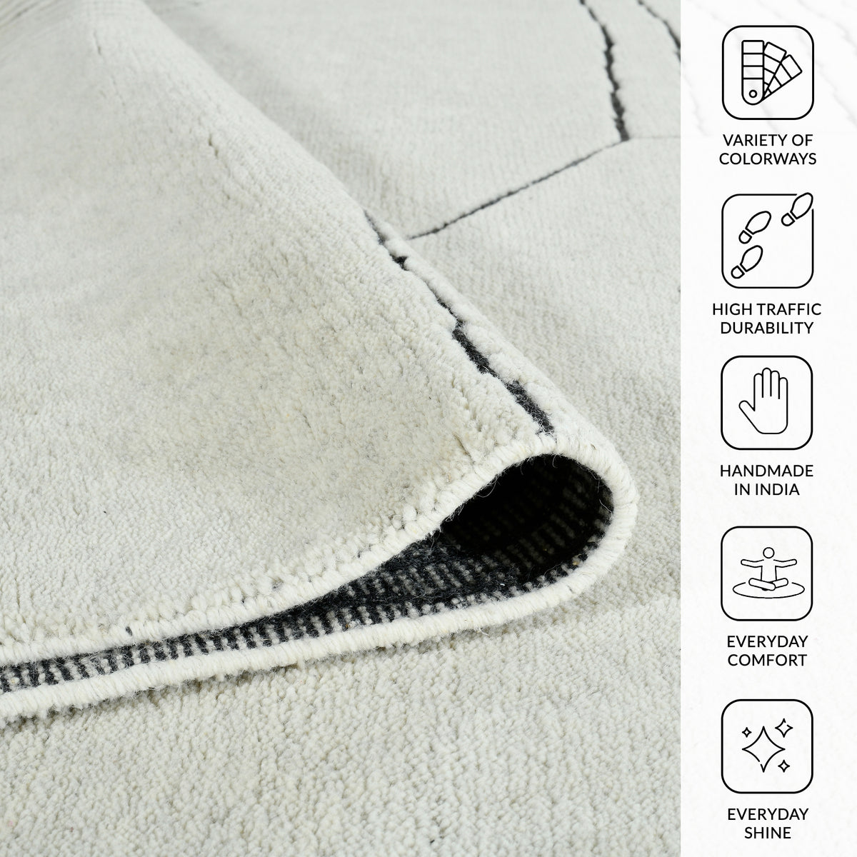 Amer Arlington ARL-3 Ivory area rug - infographic view
