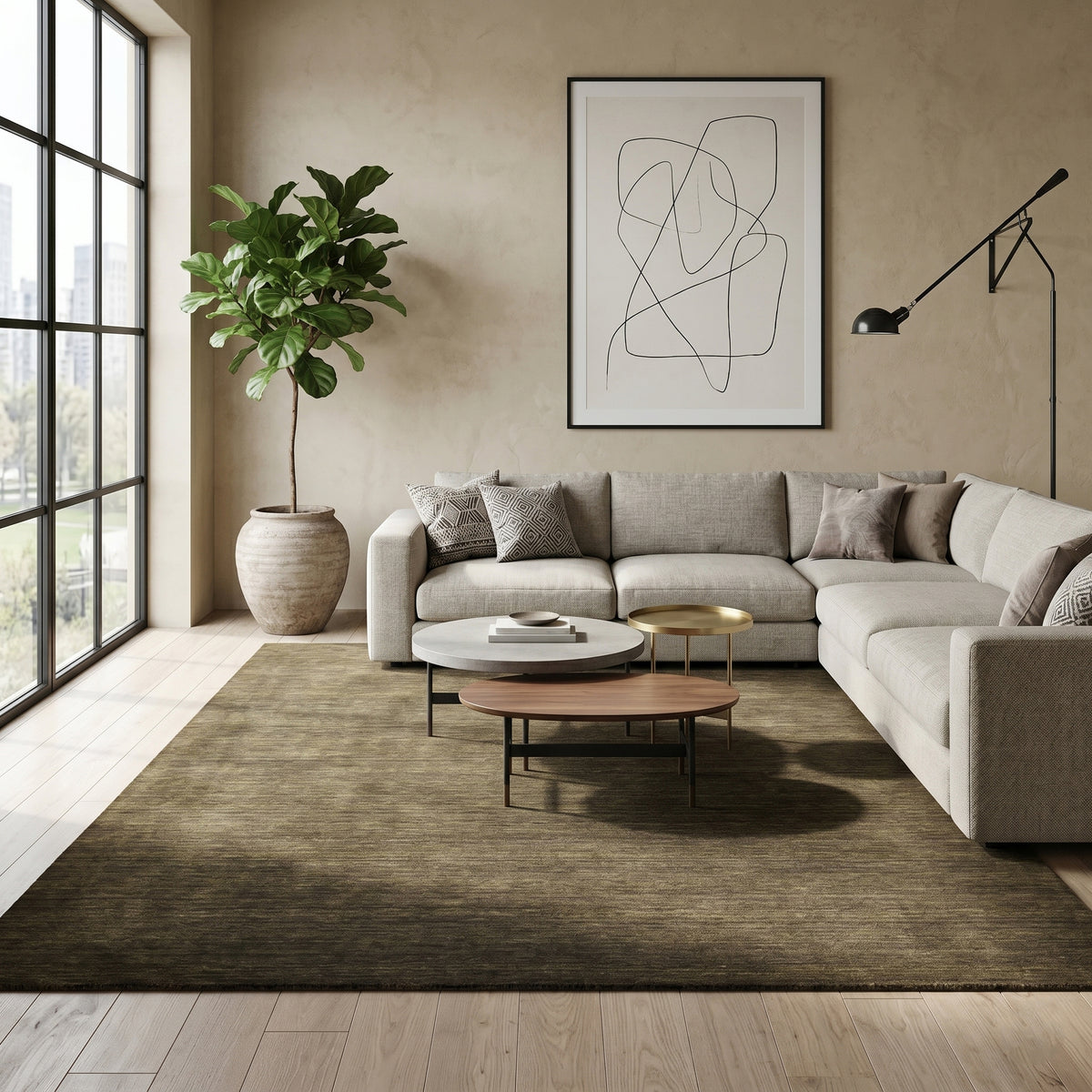 Amer Arizona ARZ-1 Chocolate area rug - lifestyle view