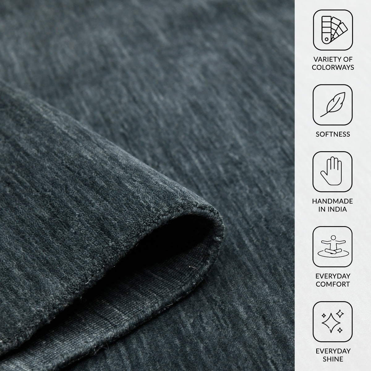 Amer Arizona ARZ-6 Dark Gray area rug - infographic view