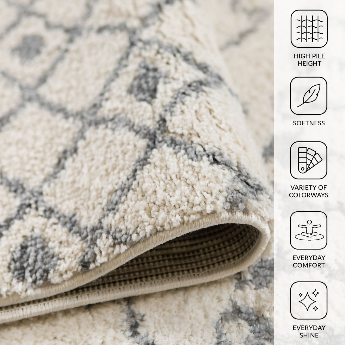 Amer Aspen ASP-1 Ivory area rug - infographic view
