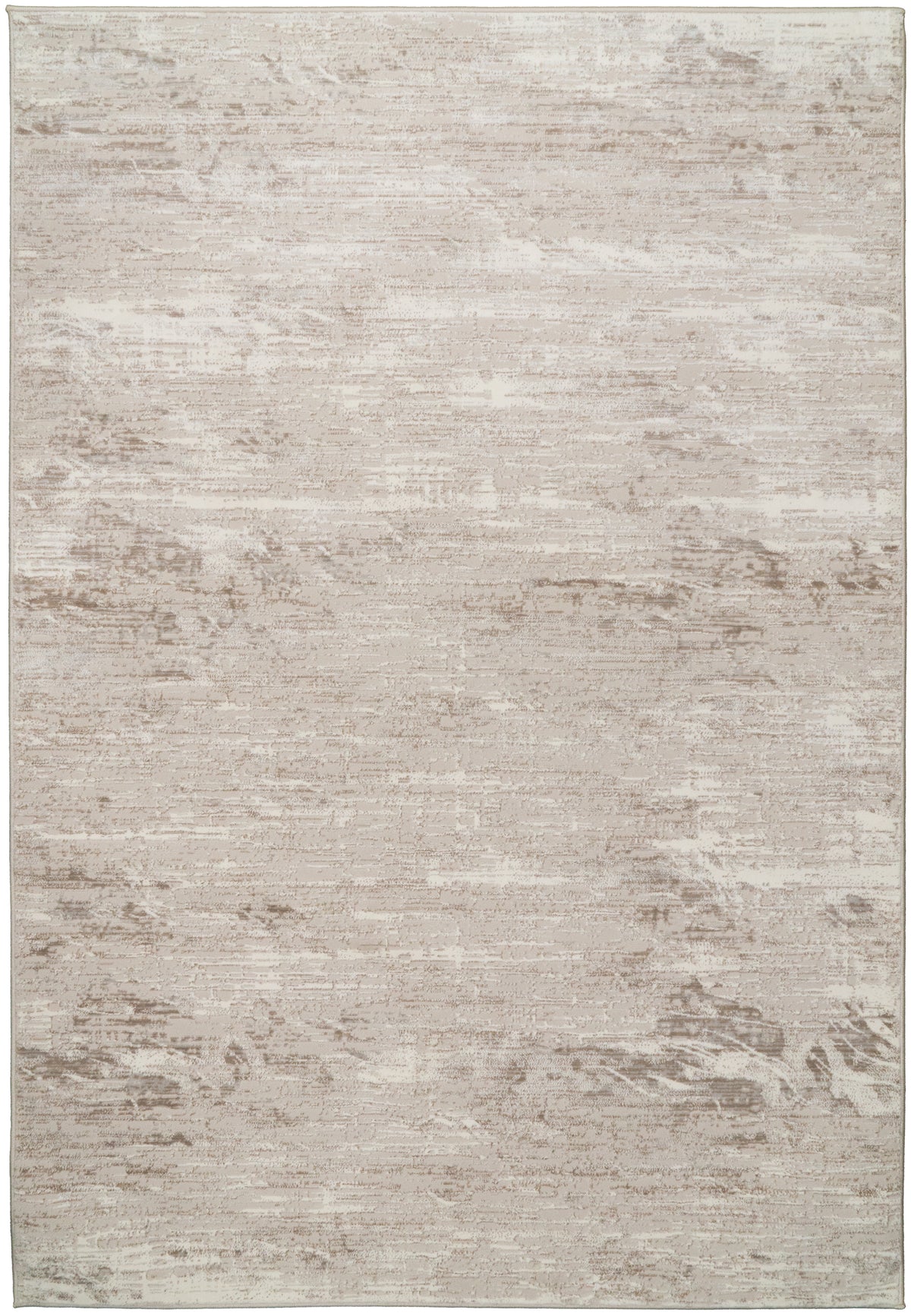 Beige distressed texture area rug with flat-woven look, rectangular