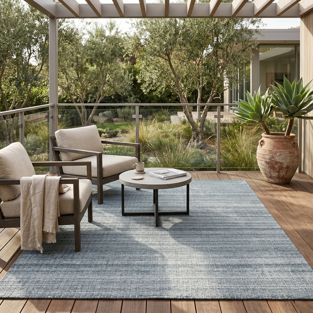 Amer Atlantic ATN-3 Metallic Gray / Light Grey area rug - lifestyle view