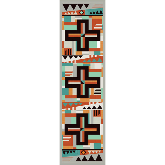 American Dakota Abstract Cross Gray Rug