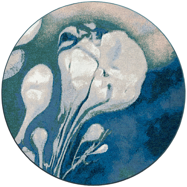 American Dakota Abstract Jellyfish Ocean Blue Rug