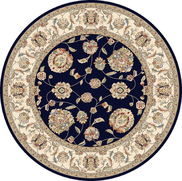 Dynamic Rugs Ancient Garden 57365 Blue / Ivory Rugs - round rug view