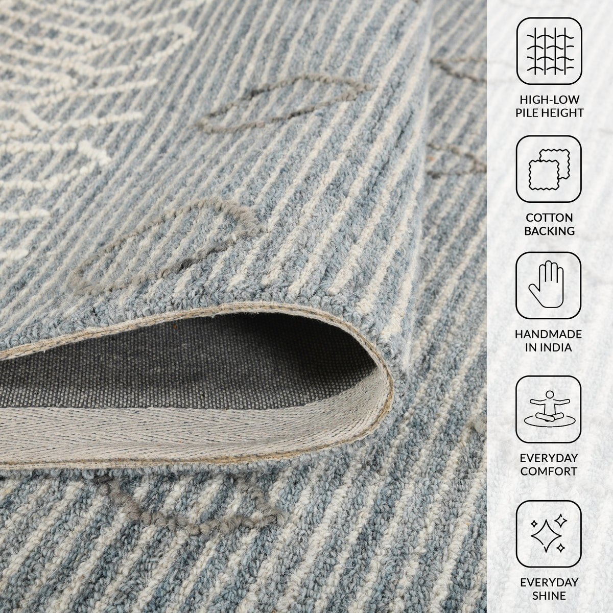 Amer Berlin BER-1 Blue / White area rug - infographic view