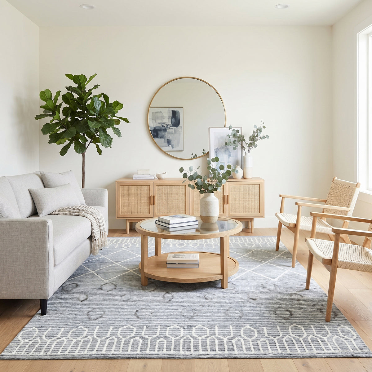 Amer Berlin BER-1 Blue / White area rug - lifestyle view